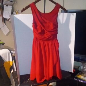 Chic Red Sleeveless Mini Dress